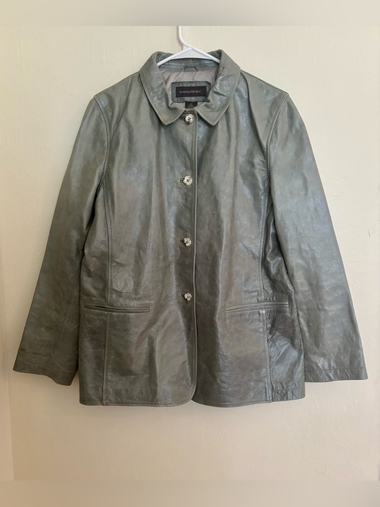Banana Republic Jackets & Blazers - Y2K Banana Republic Women’s Vintage Leather Jacket Sage Green 14